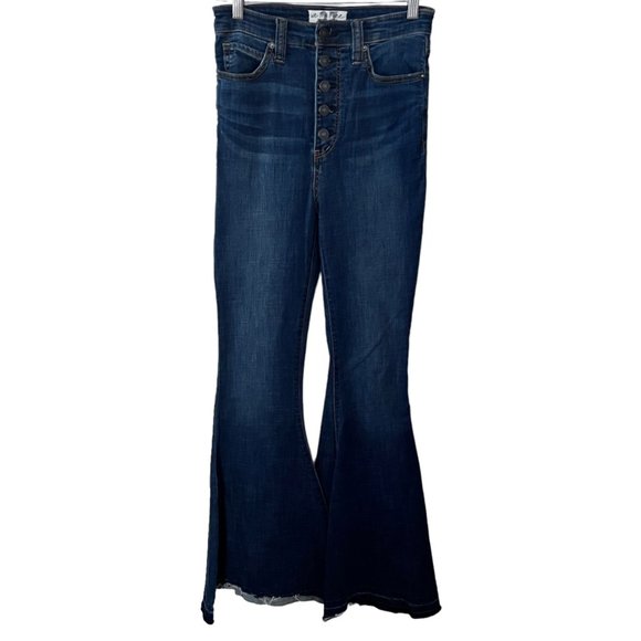 Free People Irreplaceable Flare Button Fly Raw Hem Jeans 27 - Picture 4 of 12
